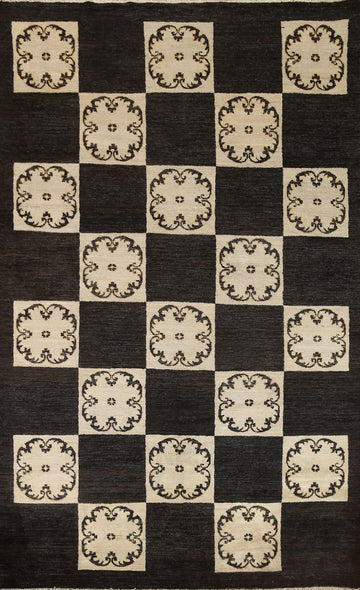 Vegetable Dye Gabbeh Modern Area Rug 6x8