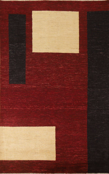 Vegetable Dye Gabbeh Modern Area Rug 6x8
