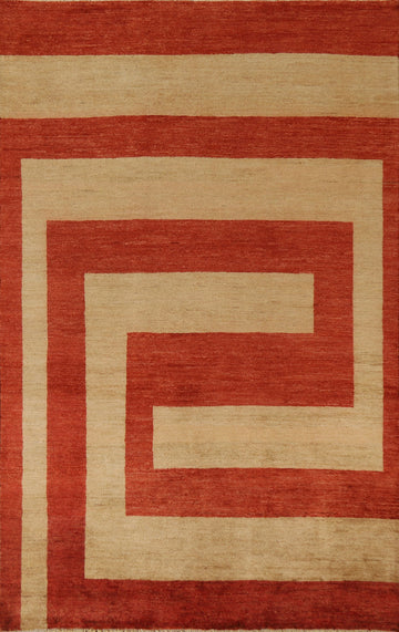 Modern Gabbeh Vegetable Dye Area Rug 6x8