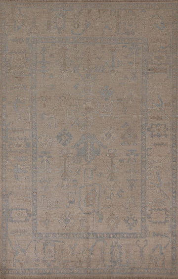 Vegetable Dye Oushak Turkish Area Rug 5x7