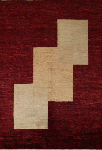 Vegetable Dye Gabbeh Modern Area Rug 7x8