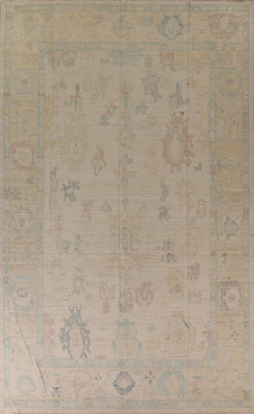 Floral Oushak Vegetable Dye Area Rug 9x13