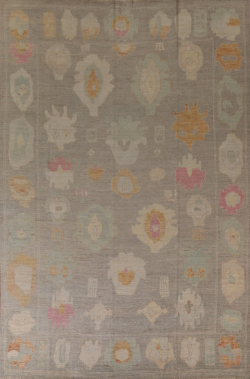 Vegetable Dye Oushak Turkish Area Rug 9x12