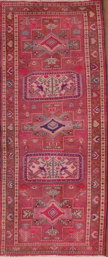 Vintage Ardebil Persian Pink Runner Rug 5x11