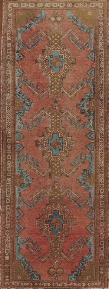 Handmade Wool Ardebil Persian Runner Rug 4x11