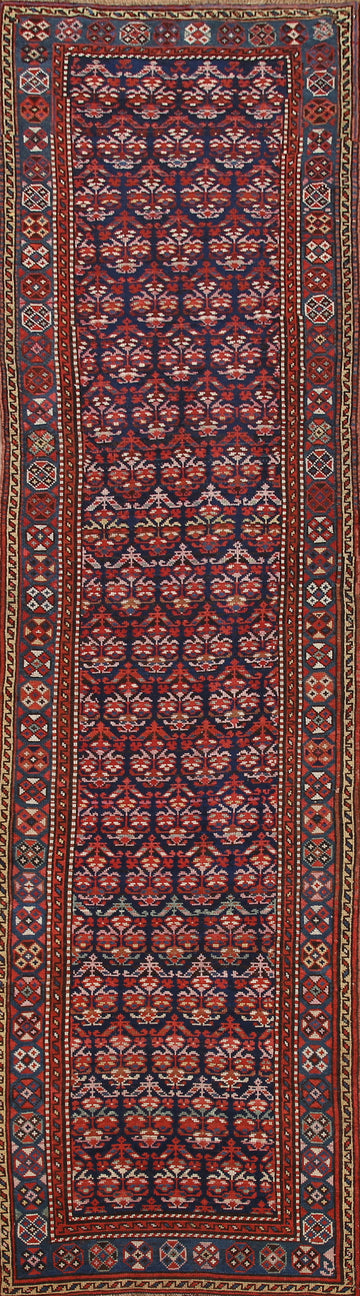 Pre-1900 Antique Vegetable Dye Karabagh Runner Rug 3x13