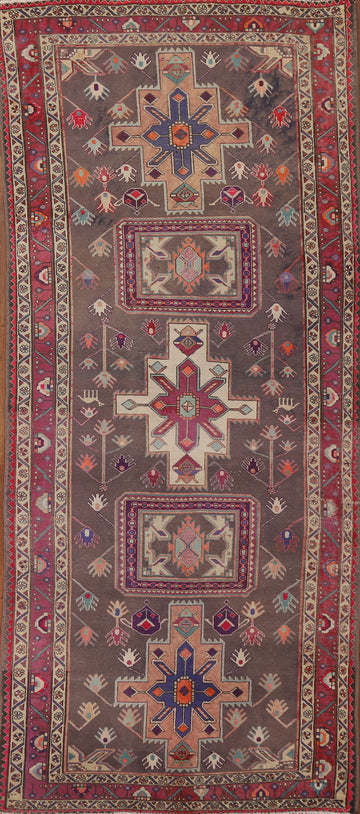 Vintage Wool Ardebil Persian Runner Rug 4x10