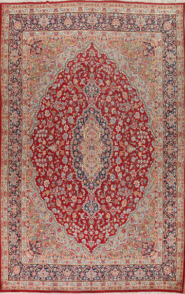 Red Vintage Kerman Persian Area Rug 10x13