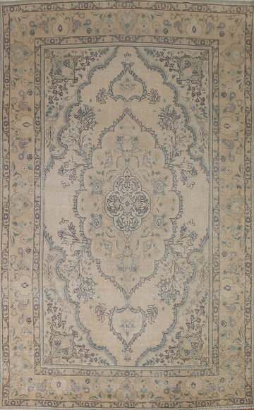 Distressed Tabriz Persian Area Rug 6x10