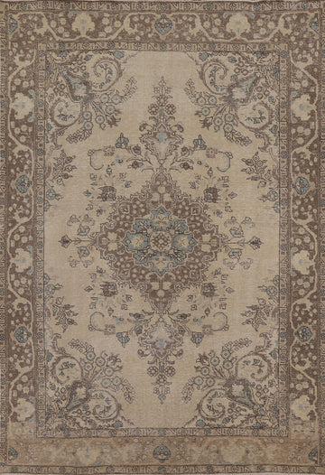Distressed Tabriz Persian Area Rug 7x9