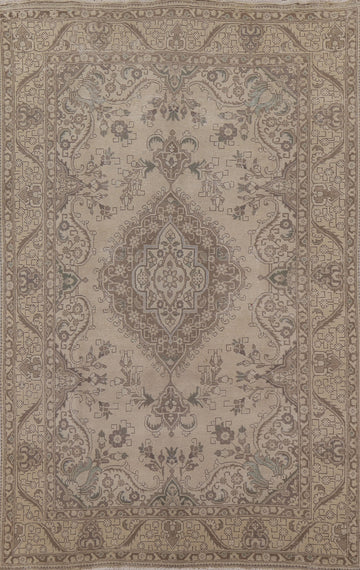 Wool Distressed Tabriz Persian Area Rug 6x9