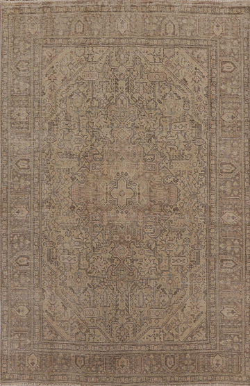 Geometric Wool Tabriz Persian Area Rug 7x9