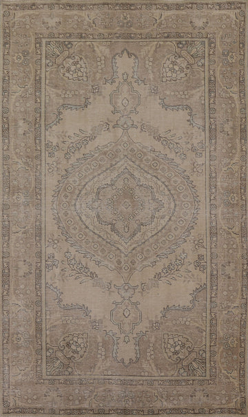 Distressed Muted Tabriz Persian Area Rug 6x10