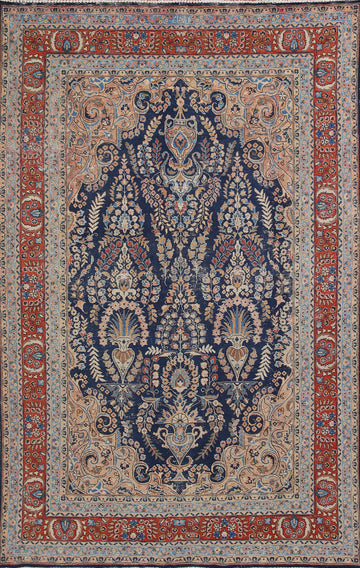 Floral Kashan Persian Area Rug 6x9 SIGNED