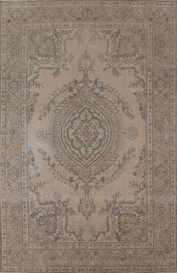 Distressed Tabriz Persian Area Rug 7x9