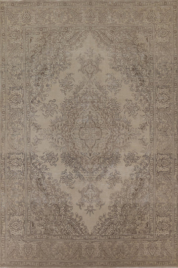 Distressed Wool Tabriz Persian Area Rug 8x11