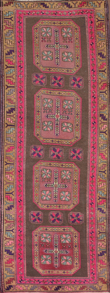 Geometric Ardebil Persian Runner Rug 4x11