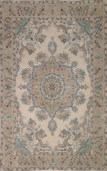 Vintage Tabriz Persian Area Rug 7x10