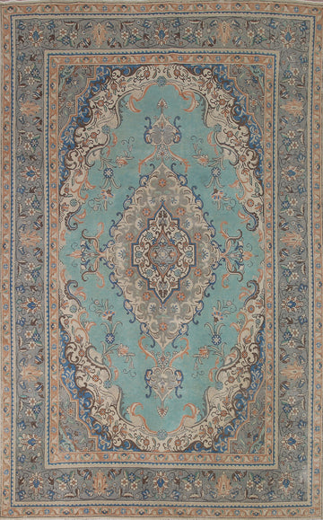 Turquoise Tabriz Persian Area Rug 7x10