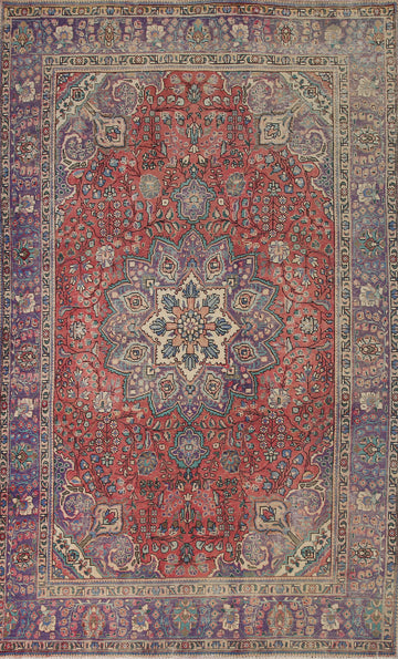 Vintage Tabriz Persian Area Rug 7x10