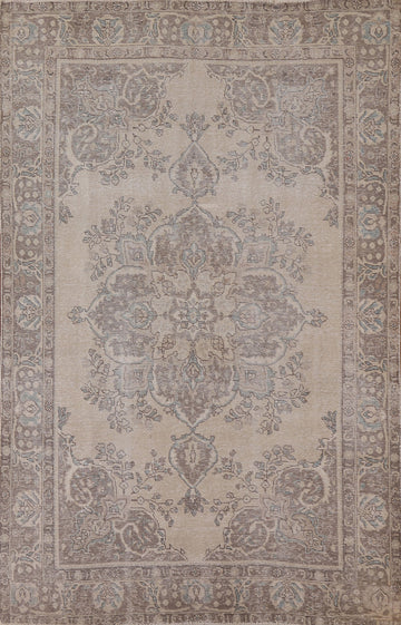 Geometric Wool Tabriz Persian Area Rug 6x10