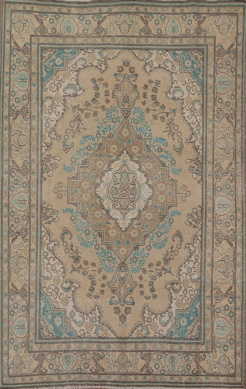 Distressed Tabriz Persian Area Rug 6x9