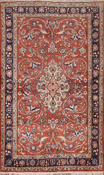 Vintage Qum Persian Area Rug 4x7