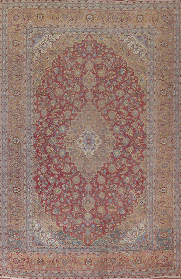 Antique Vegetable Dye Kashan Persian Area Rug 10x13