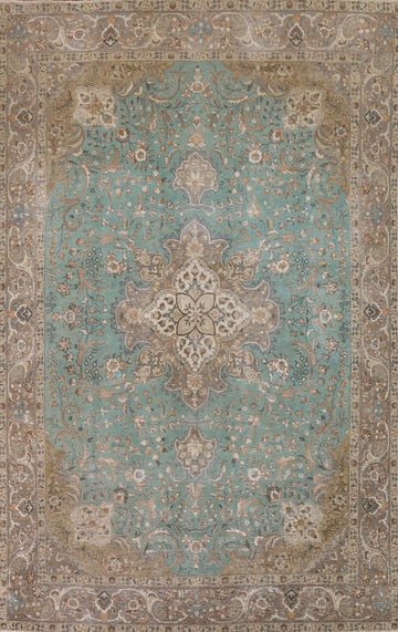 Green Over-Dyed Tabriz Persian Area Rug 8x11