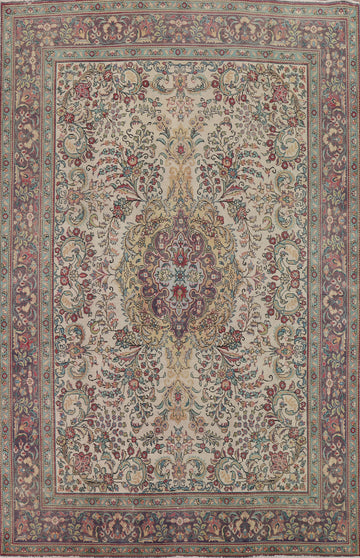Vintage Floral Tabriz Persian Area Rug 9x11