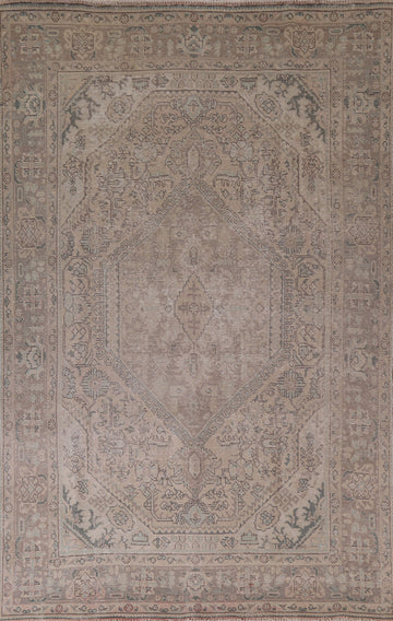 Distressed Tabriz Persian Area Rug 7x10