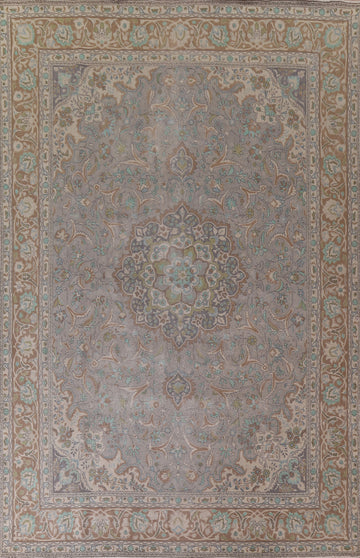 Distressed Over-Dyed Tabriz Persian Area Rug 9x13
