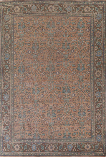 Distressed Over-Dyed Tabriz Persian Area Rug 10x13