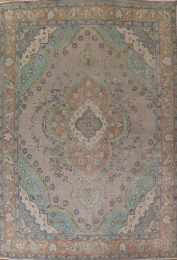 Distressed Wool Tabriz Persian Area Rug 10x13