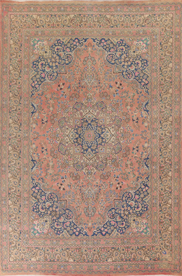 Vintage Wool Mashad Persian Area Rug 10x13