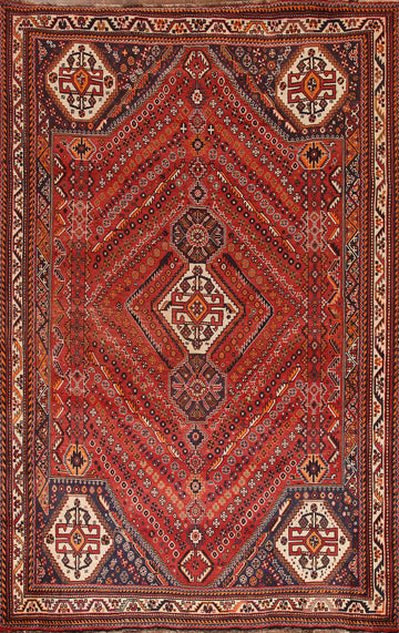 Vegetable Dye Red Shiraz Persian Area Rug 7x10