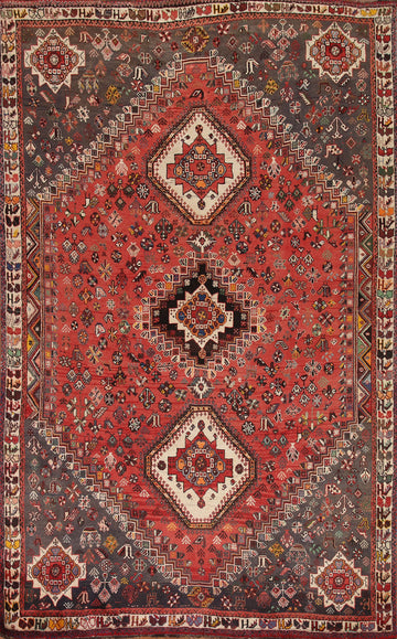 Vegetable Dye Qashqai Persian Area Rug 7x10