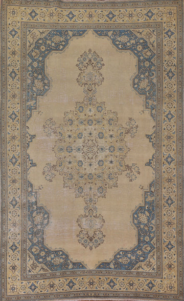 Distressed Tabriz Persian Area Rug 7x10