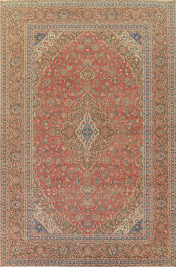 Distressed Kashan Persian Area Rug 10x13