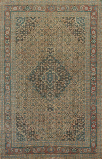 Geometric Wool Tabriz Persian Area Rug 6x9