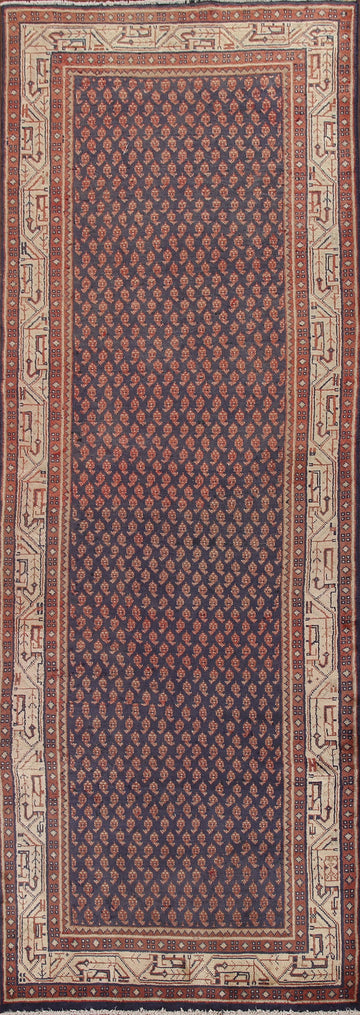 Navy Blue Botemir Persian Runner Rug 3x10