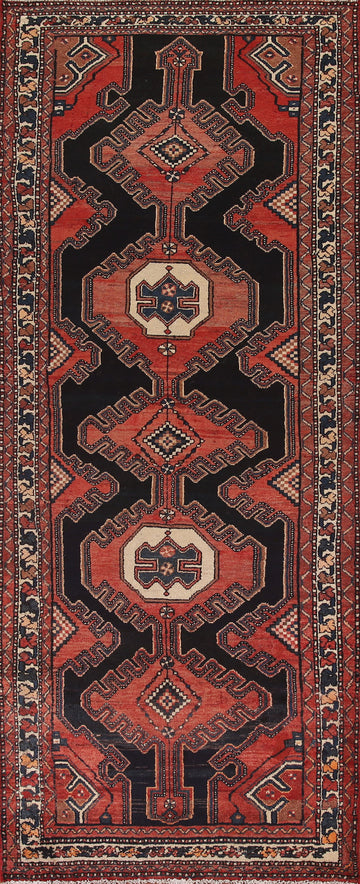 Geometric Hamedan Persian Runner Rug 4x9