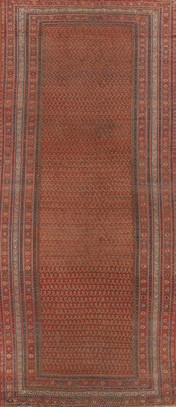 Pre-1900 Antique Vegetable Dye Malayer Persian Rug 6x16