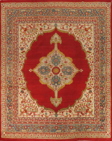 Pre-1900 Antique Agra Vegetable Dye Square Rug 13x13