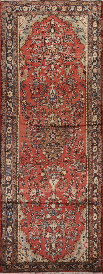 Floral Red Lilian Persian Runner Rug 4x12