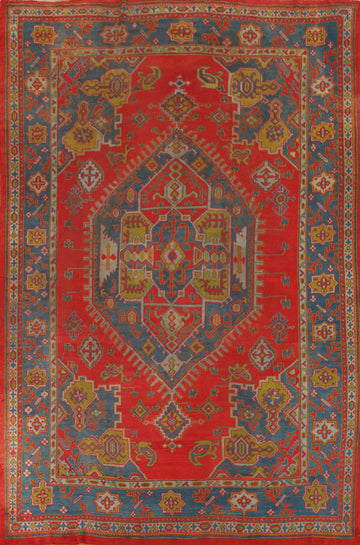 Pre-1900 Antique Oushak Turkish Area Rug 9x12