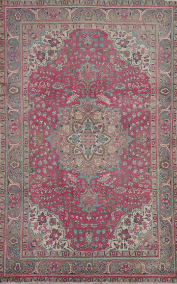 Vintage Wool Tabriz Persian Area Rug 7x10