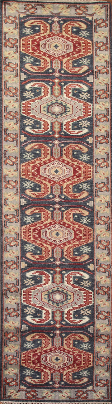 Navy Blue Heriz Serapi Oriental Runner Rug 3x12