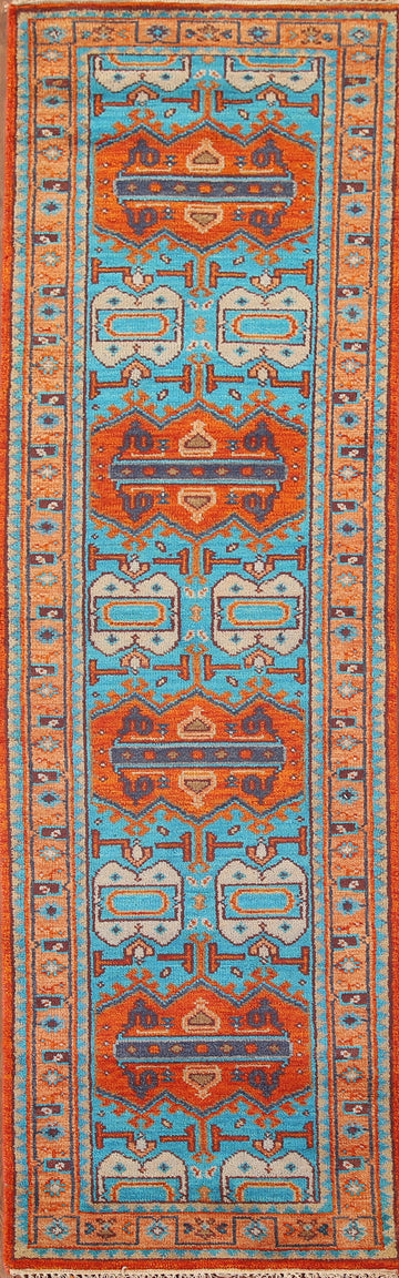 Turquoise Heriz Serapi Indian Runner Rug 3x10