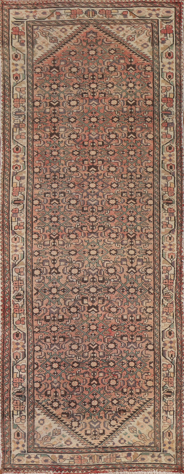 Geometric Hamedan Persian Runner Rug 4x10